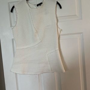 THEORY “Spring Boucle” Ivory seamed shell